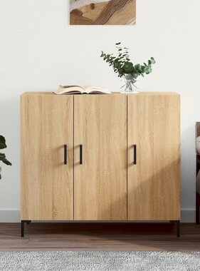 VidaXL Dressoir 90x34x80 cm bewerkt hout sonoma eikenkleurig