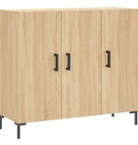 VidaXL Dressoir 90x34x80 cm bewerkt hout sonoma eikenkleurig