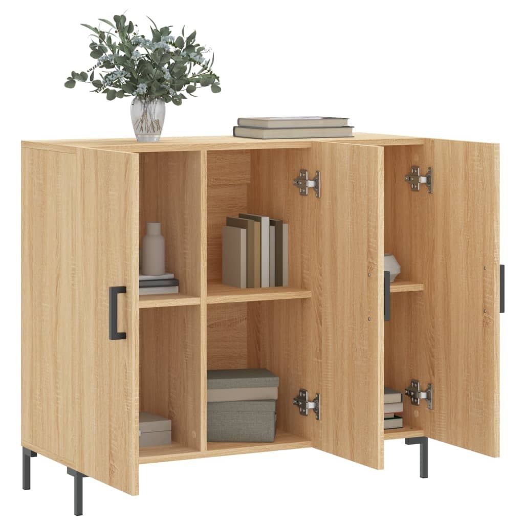 VidaXL Dressoir 90x34x80 cm bewerkt hout sonoma eikenkleurig