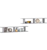 VidaXL Wandschappen 2 st 105x18x20 cm bewerkt hout betongrijs