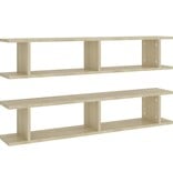 VidaXL Wandschappen 2 st 105x18x20 cm bewerkt hout sonoma eikenkleurig