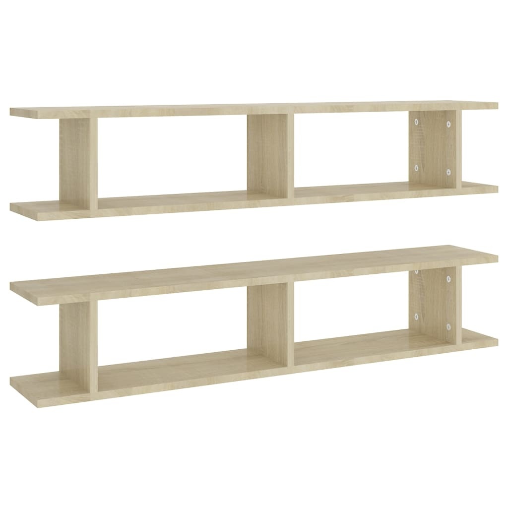 VidaXL Wandschappen 2 st 105x18x20 cm bewerkt hout sonoma eikenkleurig