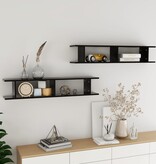 VidaXL Wandschappen 2 st 105x18x20 cm bewerkt hout zwart