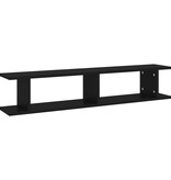 VidaXL Wandschappen 2 st 105x18x20 cm bewerkt hout zwart