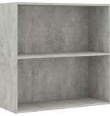 VidaXL Boekenkast met 2 schappen 80x30x76,5 cm bewerkt hout betongrijs