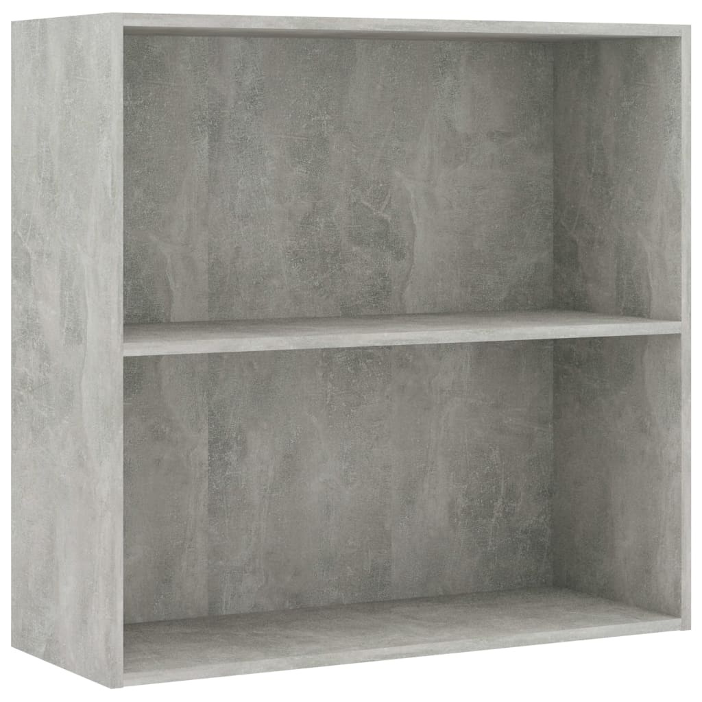 VidaXL Boekenkast met 2 schappen 80x30x76,5 cm bewerkt hout betongrijs