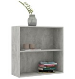 VidaXL Boekenkast met 2 schappen 80x30x76,5 cm bewerkt hout betongrijs