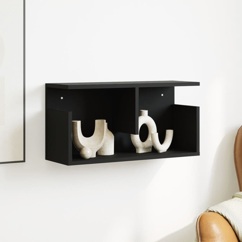 VidaXL Wandkast 60x20x30 cm bewerkt hout zwart