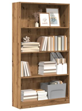 VidaXL Boekenkast 80x24x143 cm bewerkt hout artisanaal eikenkleurig