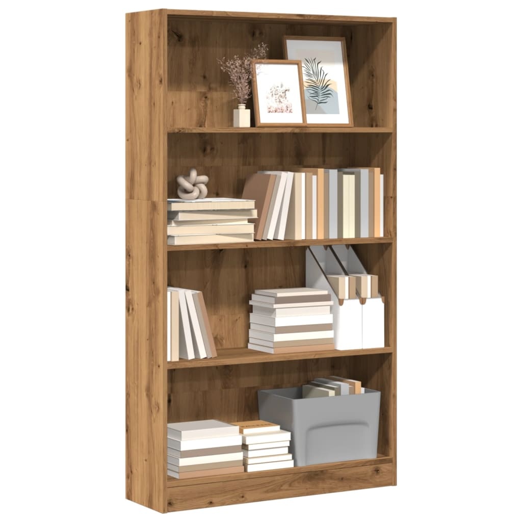 VidaXL Boekenkast 80x24x143 cm bewerkt hout artisanaal eikenkleurig