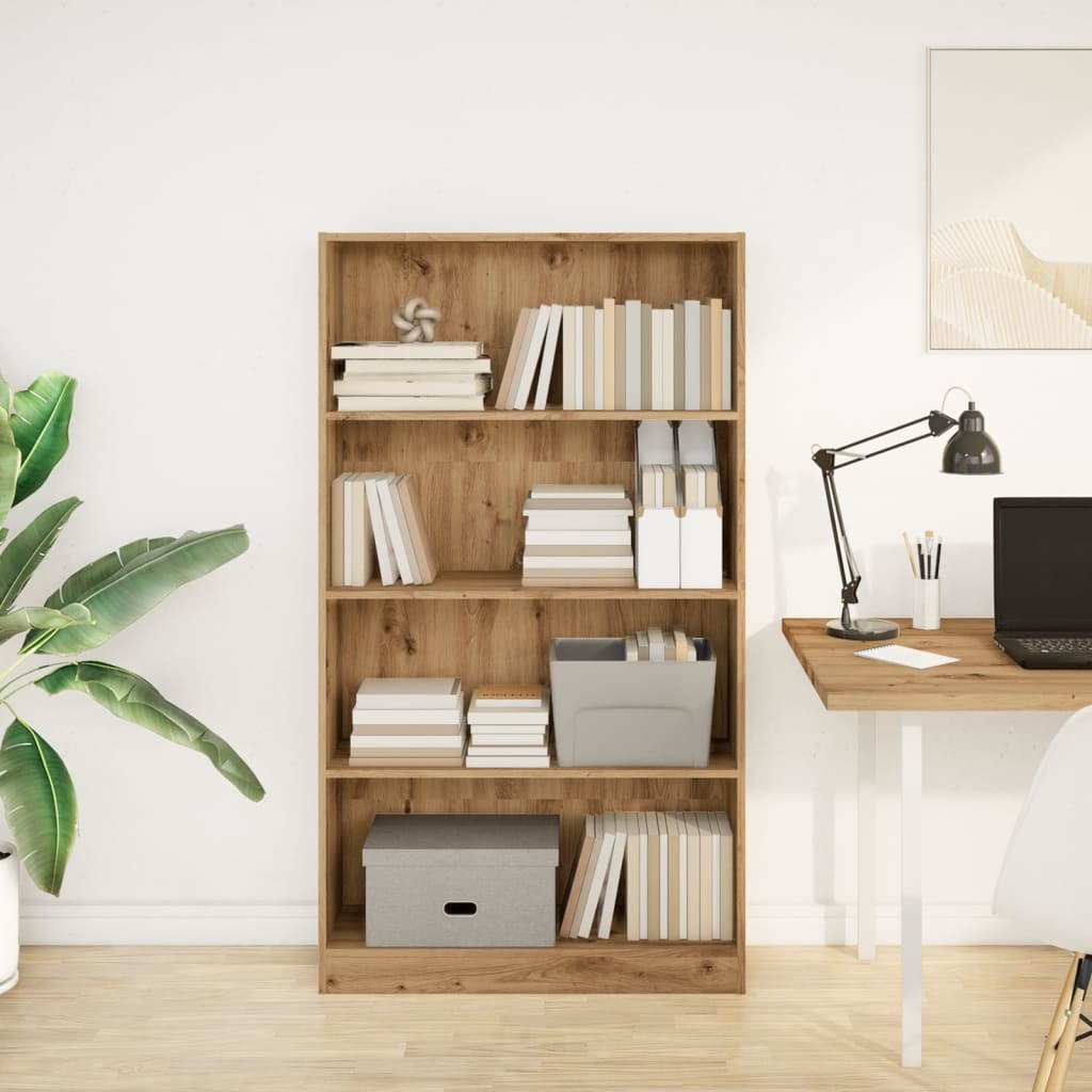 VidaXL Boekenkast 80x24x143 cm bewerkt hout artisanaal eikenkleurig