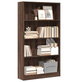 VidaXL Boekenkast 80x24x143 cm bewerkt hout bruin eikenkleurig