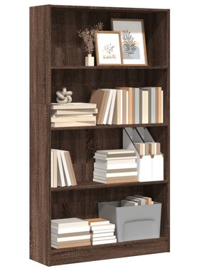 VidaXL Boekenkast 80x24x143 cm bewerkt hout bruin eikenkleurig
