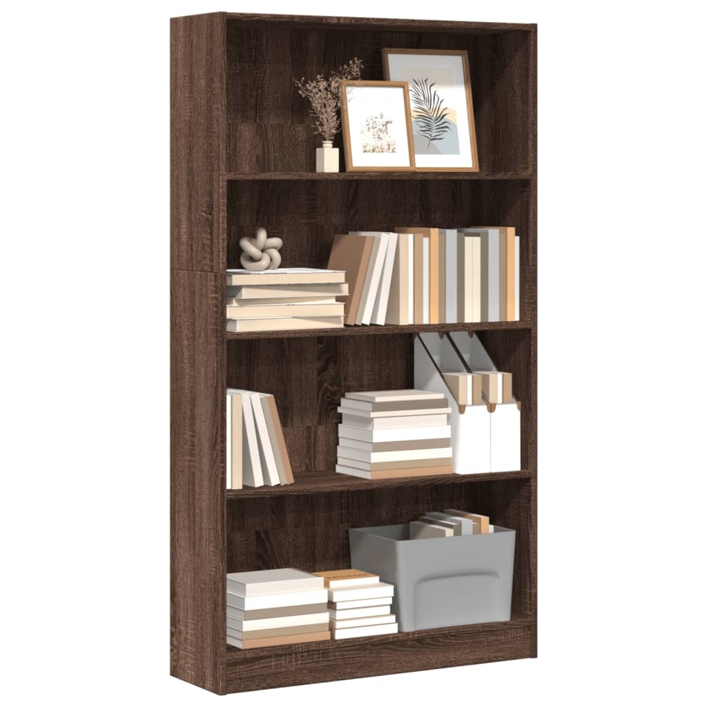 VidaXL Boekenkast 80x24x143 cm bewerkt hout bruin eikenkleurig