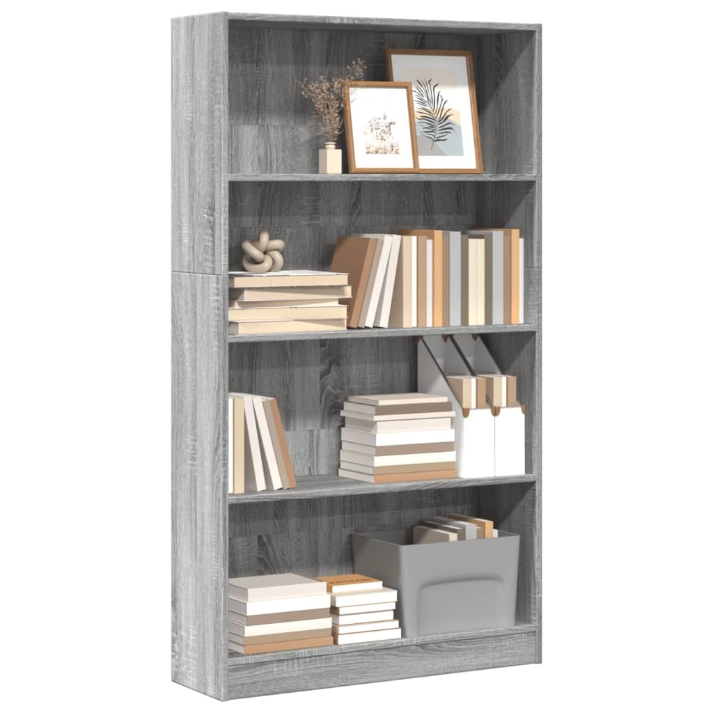VidaXL Boekenkast 80x24x143 cm bewerkt hout grijs sonoma eikenkleurig