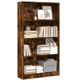 VidaXL Boekenkast 80x24x143 cm bewerkt hout gerookt eikenkleurig