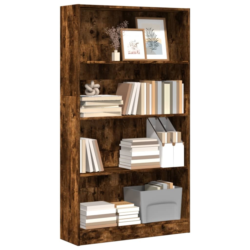 VidaXL Boekenkast 80x24x143 cm bewerkt hout gerookt eikenkleurig