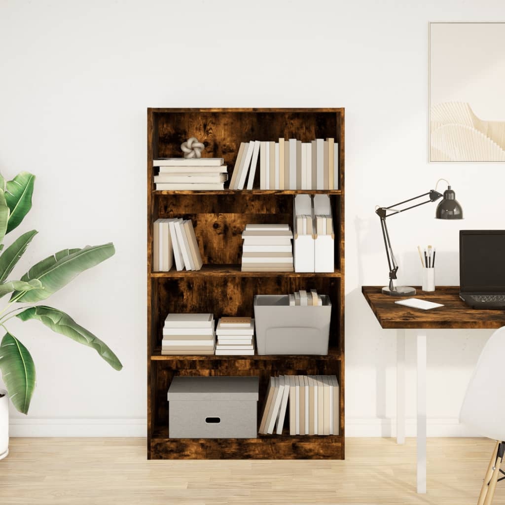 VidaXL Boekenkast 80x24x143 cm bewerkt hout gerookt eikenkleurig