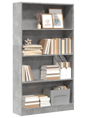 VidaXL Boekenkast 80x24x143 cm bewerkt hout betongrijs