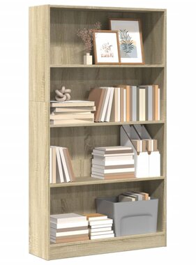 VidaXL Boekenkast 80x24x143 cm bewerkt hout sonoma eikenkleurig