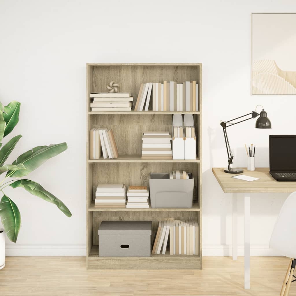 VidaXL Boekenkast 80x24x143 cm bewerkt hout sonoma eikenkleurig
