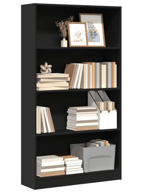VidaXL Boekenkast 80x24x143 cm bewerkt hout zwart