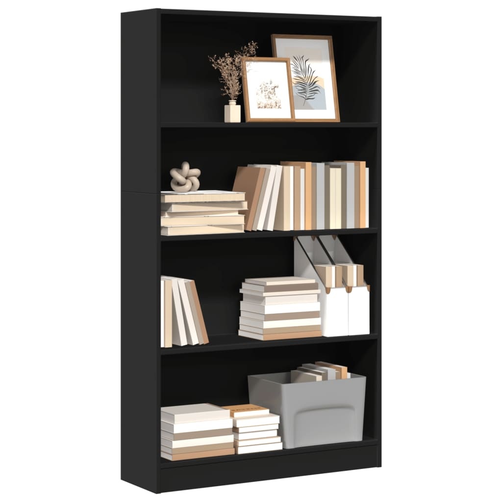 VidaXL Boekenkast 80x24x143 cm bewerkt hout zwart
