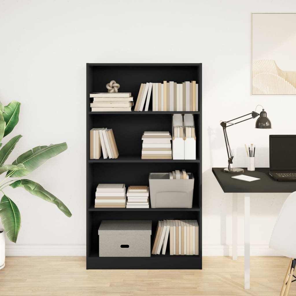 VidaXL Boekenkast 80x24x143 cm bewerkt hout zwart