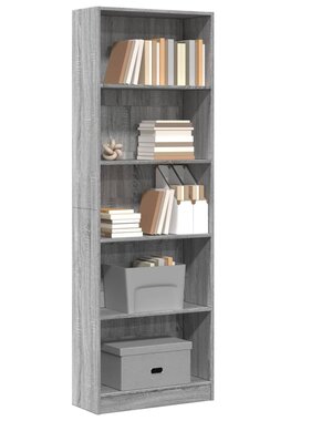 VidaXL Boekenkast 60x24x176 cm bewerkt hout grijs sonoma eikenkleurig