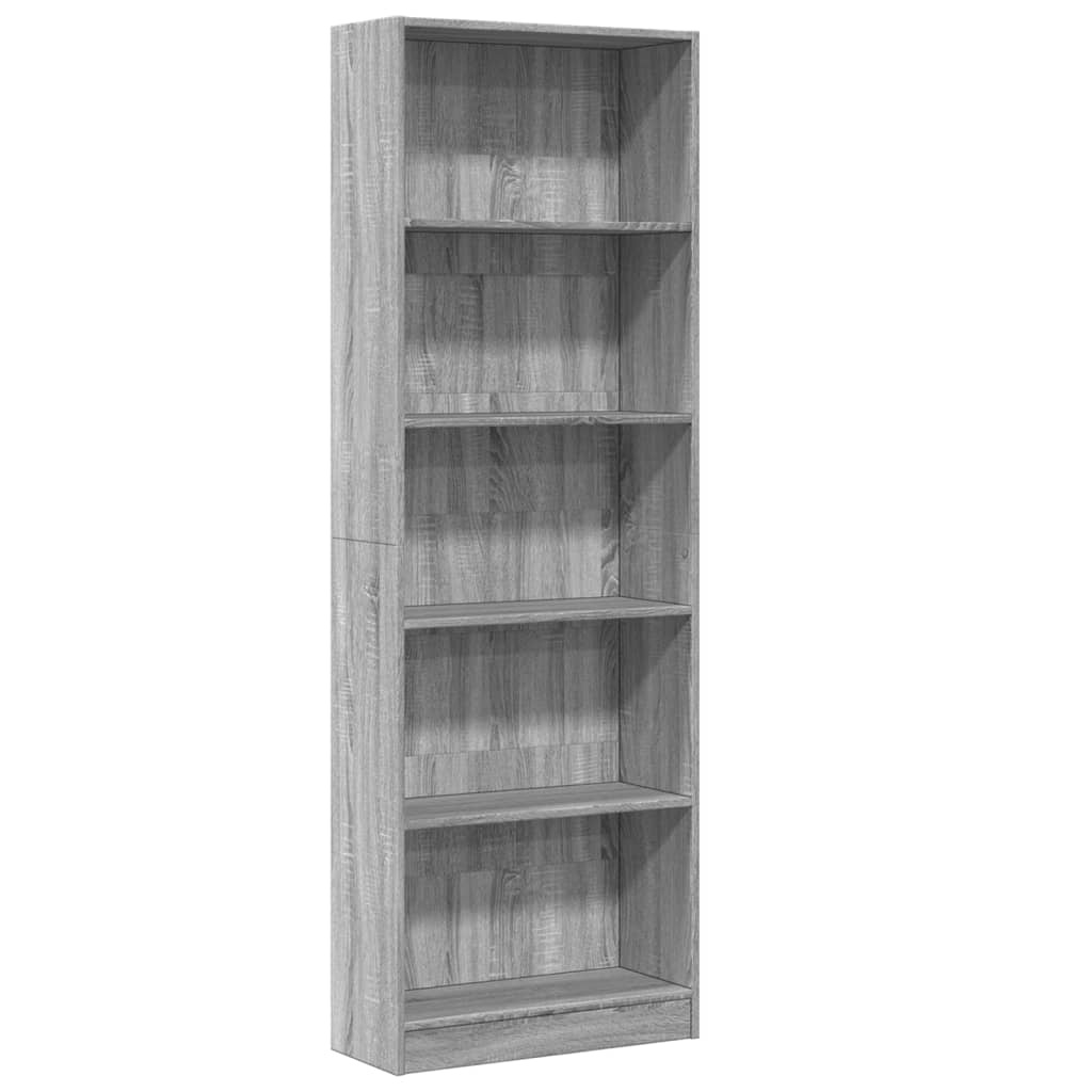 VidaXL Boekenkast 60x24x176 cm bewerkt hout grijs sonoma eikenkleurig