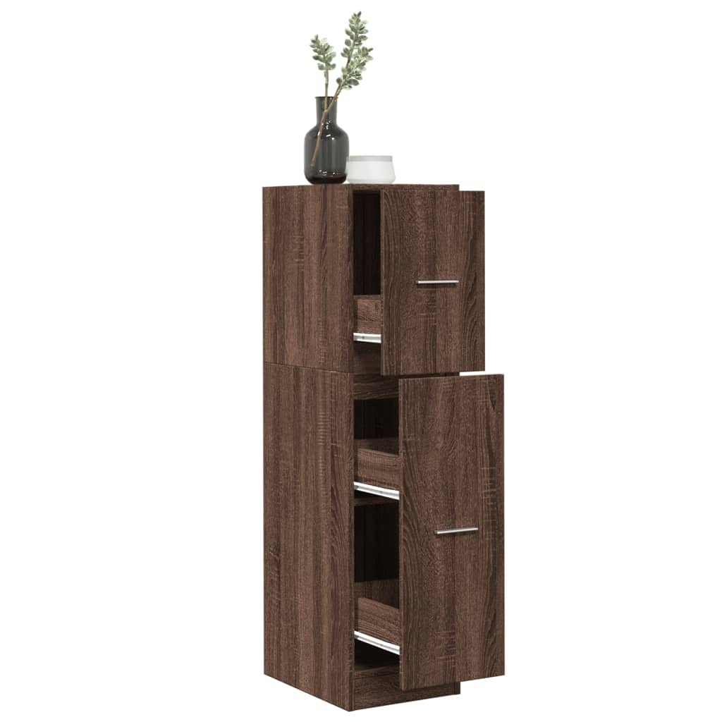 VidaXL Apothekerskast 30x41x118 cm bewerkt hout bruin eikenkleurig