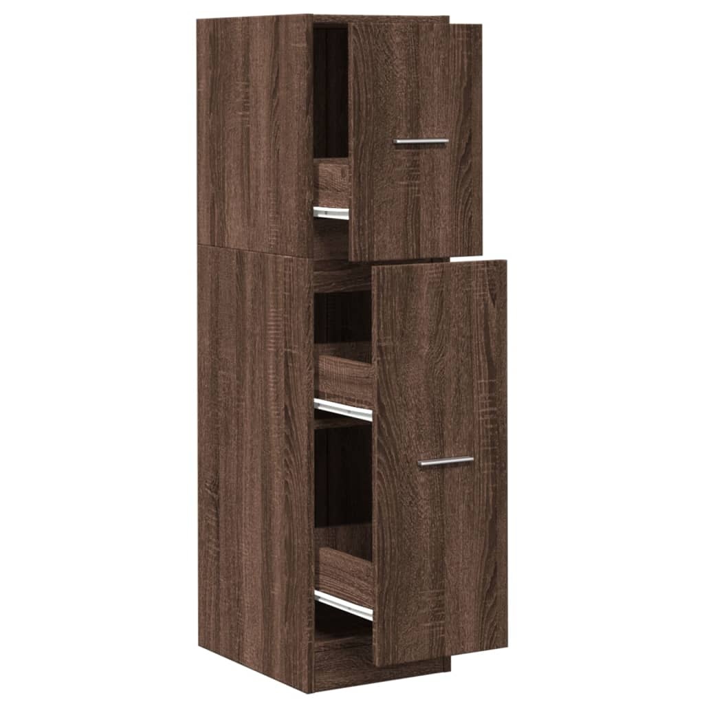 VidaXL Apothekerskast 30x41x118 cm bewerkt hout bruin eikenkleurig