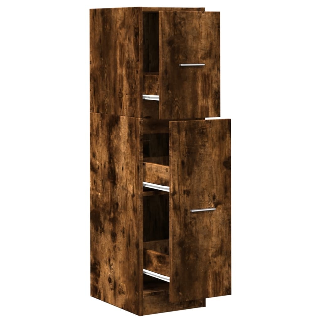 VidaXL Apothekerskast 30x41x118 cm bewerkt hout gerookt eikenkleurig