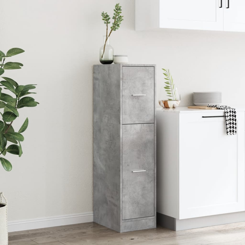 VidaXL Apothekerskast 30x41x118 cm bewerkt hout betongrijs