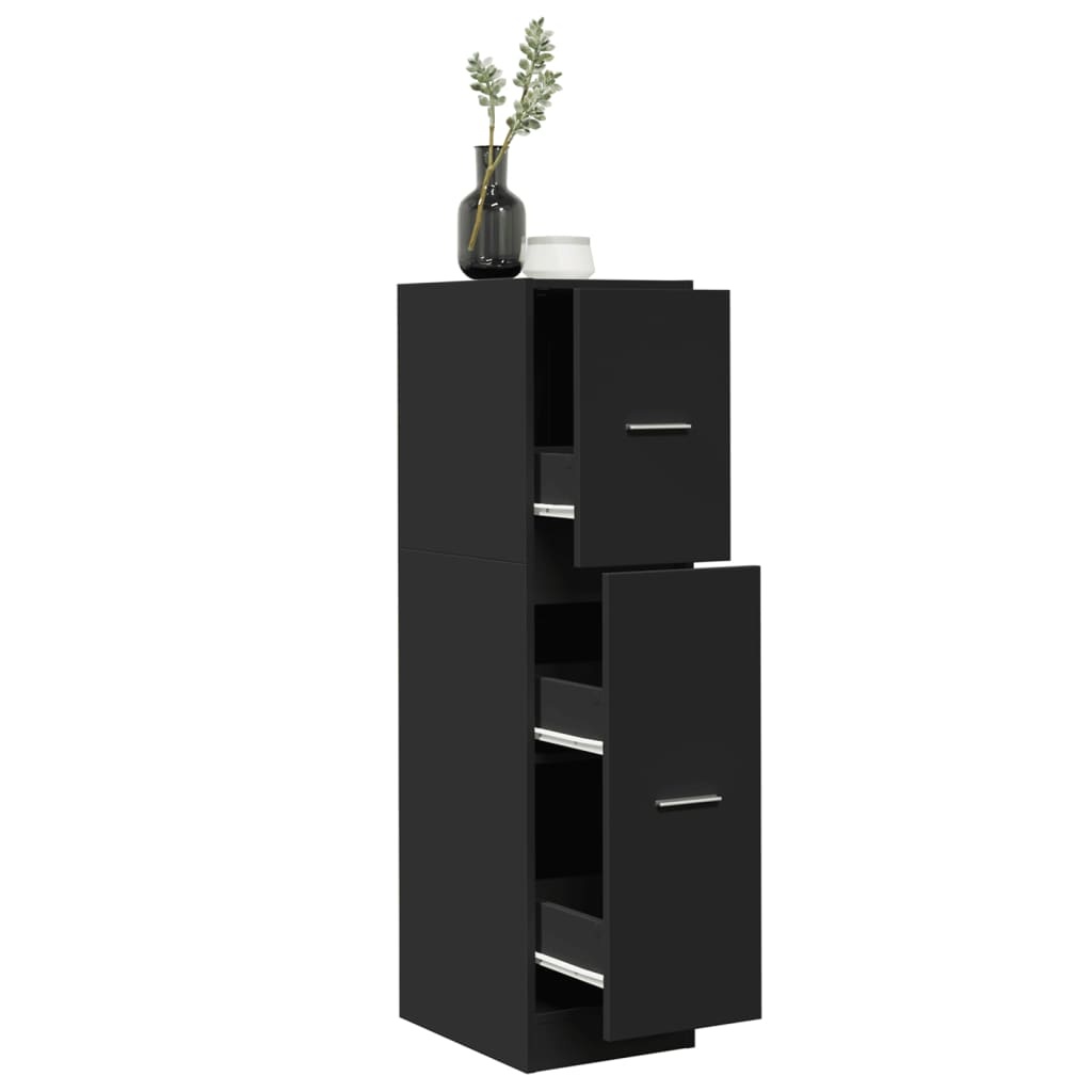 VidaXL Apothekerskast 30x41x118 cm bewerkt hout zwart