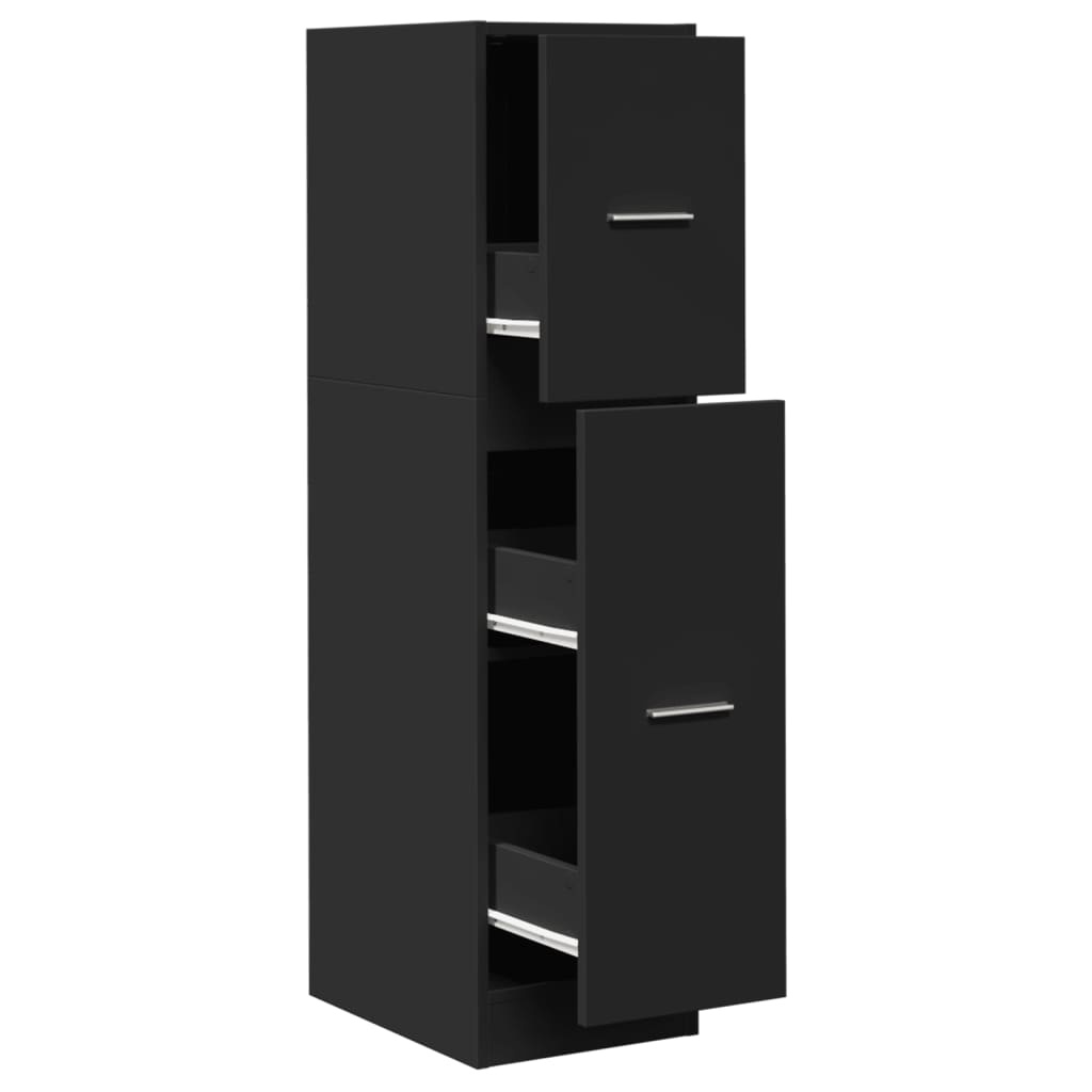 VidaXL Apothekerskast 30x41x118 cm bewerkt hout zwart
