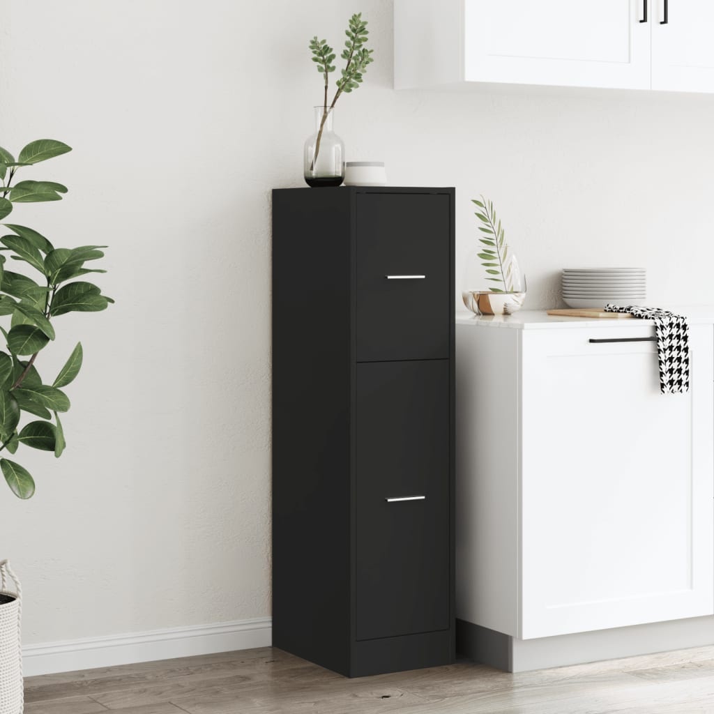 VidaXL Apothekerskast 30x41x118 cm bewerkt hout zwart