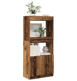 VidaXL Hoge kast 63x33x140 cm bewerkt hout oud houtkleurig