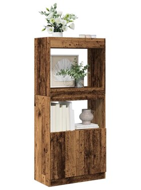 VidaXL Hoge kast 63x33x140 cm bewerkt hout oud houtkleurig