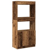 VidaXL Hoge kast 63x33x140 cm bewerkt hout oud houtkleurig