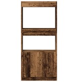 VidaXL Hoge kast 63x33x140 cm bewerkt hout oud houtkleurig