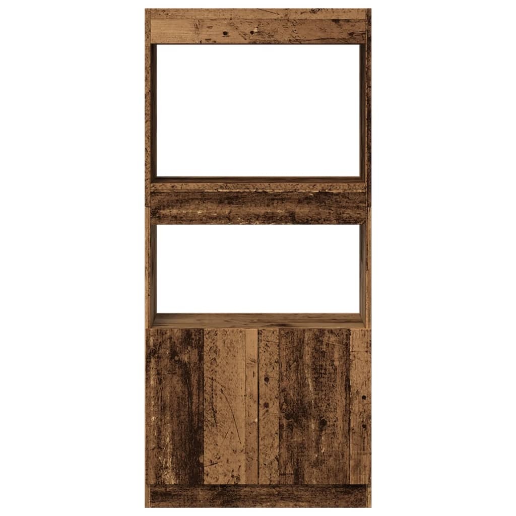 VidaXL Hoge kast 63x33x140 cm bewerkt hout oud houtkleurig