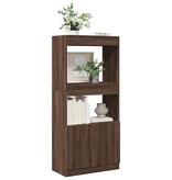 VidaXL Hoge kast 63x33x140 cm bewerkt hout bruin eikenkleurig