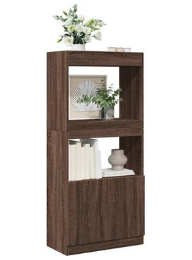 VidaXL Hoge kast 63x33x140 cm bewerkt hout bruin eikenkleurig