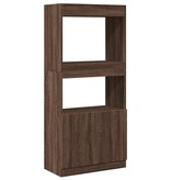 VidaXL Hoge kast 63x33x140 cm bewerkt hout bruin eikenkleurig