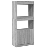 VidaXL Hoge kast 63x33x140 cm bewerkt hout grijs sonoma eikenkleurig