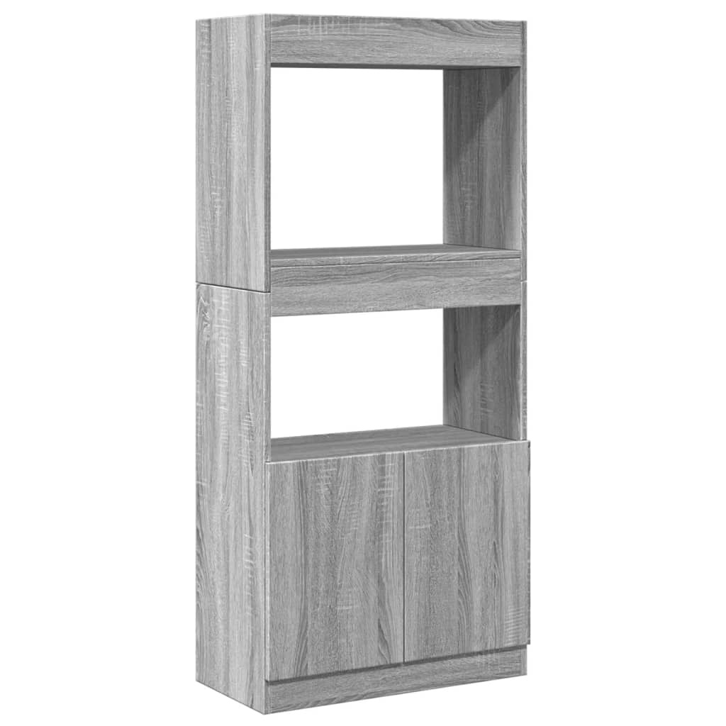 VidaXL Hoge kast 63x33x140 cm bewerkt hout grijs sonoma eikenkleurig