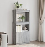 VidaXL Hoge kast 63x33x140 cm bewerkt hout grijs sonoma eikenkleurig