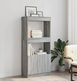 VidaXL Hoge kast 63x33x140 cm bewerkt hout grijs sonoma eikenkleurig
