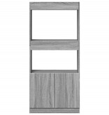 VidaXL Hoge kast 63x33x140 cm bewerkt hout grijs sonoma eikenkleurig